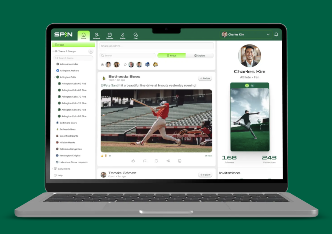 SPiN desktop social feed